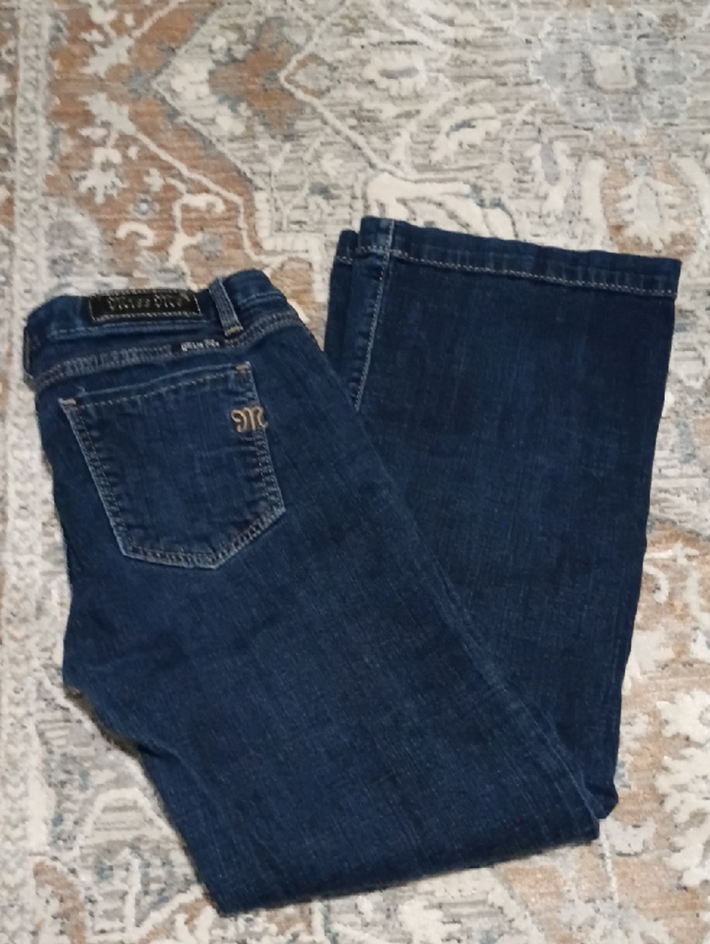 Miss Me Dark Blue Wide Leg Jeans Women's Jeans Size 31 Designer 98% Cotton